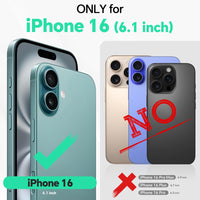 TUCCH Compatible with iPhone 16 Wallet Case, RFID Blocking 4 Card Holder Kickstand [Shockproof TPU Interior Shell], PU Leather Magnetic Closure Protective Flip Phone Cover, Black - 7DAY'S