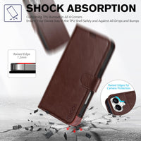 TUCCH Compatible with iPhone 16 Wallet Case, RFID Blocking 4 Card Holder Kickstand [Shockproof TPU Interior Shell], PU Leather Magnetic Closure Protective Flip Phone Cover, Black - 7DAY'S