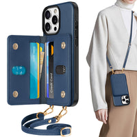 TUCCH Crossbody Wallet Case for iPhone 16 Pro (6.3"), RFID Blocking [6 Card Slots][Detachable Adjustable Lanyard], Magnetic Flip Wallet PU Leather Shockproof Phone Cover for iPhone 16 Pro, Black - 7DAY'S