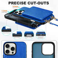 TUCCH Crossbody Wallet Case for iPhone 16 Pro (6.3"), RFID Blocking [6 Card Slots][Detachable Adjustable Lanyard], Magnetic Flip Wallet PU Leather Shockproof Phone Cover for iPhone 16 Pro, Black - 7DAY'S