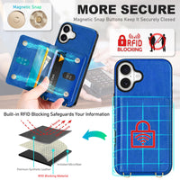 TUCCH Crossbody Wallet Case for iPhone 16 Pro (6.3"), RFID Blocking [6 Card Slots][Detachable Adjustable Lanyard], Magnetic Flip Wallet PU Leather Shockproof Phone Cover for iPhone 16 Pro, Black - 7DAY'S