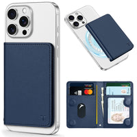 TUCCH for Magsafe Wallet with 6 Card Holders, RFID Blocking [Clear ID Window] PU Leather Men Women Folio Magnetic Phone Wallet for iPhone 16/15/14/13/12/Plus/Pro/Pro Max Series, Black - 7DAY'S