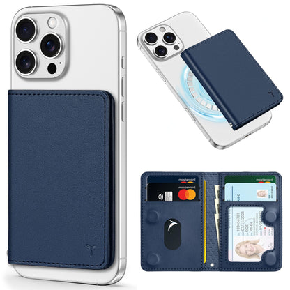 TUCCH for Magsafe Wallet with 6 Card Holders, RFID Blocking [Clear ID Window] PU Leather Men Women Folio Magnetic Phone Wallet for iPhone 16/15/14/13/12/Plus/Pro/Pro Max Series, Black - 7DAY'S