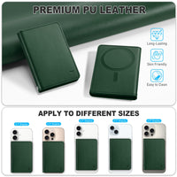 TUCCH for Magsafe Wallet with 6 Card Holders, RFID Blocking [Clear ID Window] PU Leather Men Women Folio Magnetic Phone Wallet for iPhone 16/15/14/13/12/Plus/Pro/Pro Max Series, Black - 7DAY'S