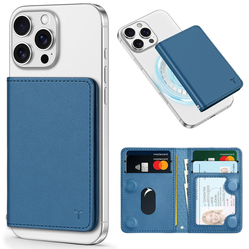 TUCCH for Magsafe Wallet with 6 Card Holders, RFID Blocking [Clear ID Window] PU Leather Men Women Folio Magnetic Phone Wallet for iPhone 16/15/14/13/12/Plus/Pro/Pro Max Series, Black - 7DAY'S