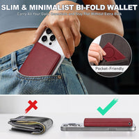 TUCCH for Magsafe Wallet with 6 Card Holders, RFID Blocking [Clear ID Window] PU Leather Men Women Folio Magnetic Phone Wallet for iPhone 16/15/14/13/12/Plus/Pro/Pro Max Series, Black - 7DAY'S