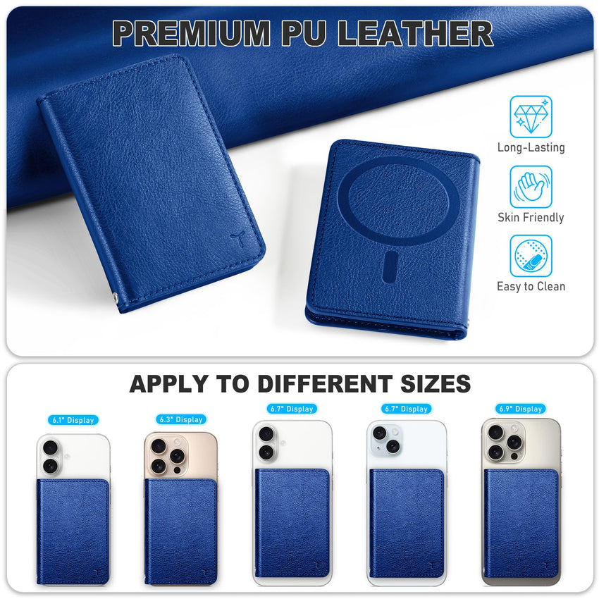 TUCCH for Magsafe Wallet with 6 Card Holders, RFID Blocking [Clear ID Window] PU Leather Men Women Folio Magnetic Phone Wallet for iPhone 16/15/14/13/12/Plus/Pro/Pro Max Series, Black - 7DAY'S