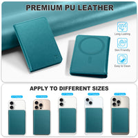 TUCCH for Magsafe Wallet with 6 Card Holders, RFID Blocking [Clear ID Window] PU Leather Men Women Folio Magnetic Phone Wallet for iPhone 16/15/14/13/12/Plus/Pro/Pro Max Series, Black - 7DAY'S