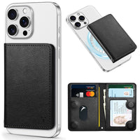 TUCCH for Magsafe Wallet with 6 Card Holders, RFID Blocking [Clear ID Window] PU Leather Men Women Folio Magnetic Phone Wallet for iPhone 16/15/14/13/12/Plus/Pro/Pro Max Series, Black - 7DAY'S