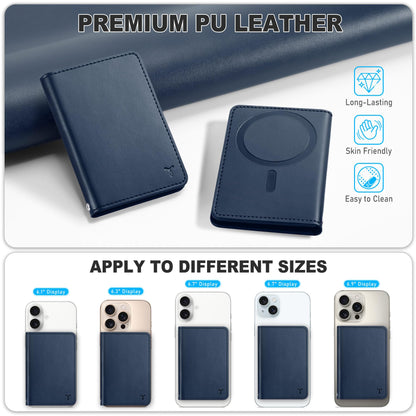 TUCCH for Magsafe Wallet with 6 Card Holders, RFID Blocking [Clear ID Window] PU Leather Men Women Folio Magnetic Phone Wallet for iPhone 16/15/14/13/12/Plus/Pro/Pro Max Series, Black - 7DAY'S