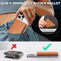 TUCCH for Magsafe Wallet with 6 Card Holders, RFID Blocking [Clear ID Window] PU Leather Men Women Folio Magnetic Phone Wallet for iPhone 16/15/14/13/12/Plus/Pro/Pro Max Series, Black - 7DAY'S