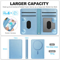 TUCCH for Magsafe Wallet with 6 Card Holders, RFID Blocking [Clear ID Window] PU Leather Men Women Folio Magnetic Phone Wallet for iPhone 16/15/14/13/12/Plus/Pro/Pro Max Series, Black - 7DAY'S