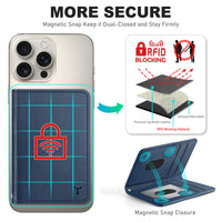 TUCCH for Magsafe Wallet with 6 Card Holders, RFID Blocking [Clear ID Window] PU Leather Men Women Folio Magnetic Phone Wallet for iPhone 16/15/14/13/12/Plus/Pro/Pro Max Series, Black - 7DAY'S