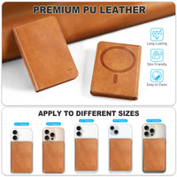 TUCCH for Magsafe Wallet with 6 Card Holders, RFID Blocking [Clear ID Window] PU Leather Men Women Folio Magnetic Phone Wallet for iPhone 16/15/14/13/12/Plus/Pro/Pro Max Series, Black - 7DAY'S