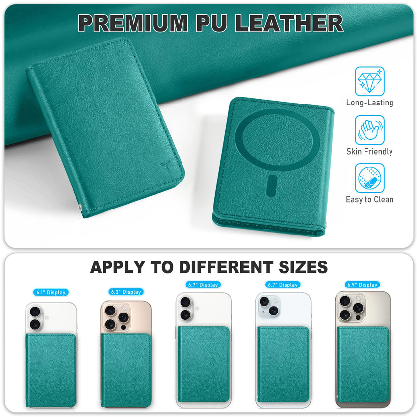 TUCCH for Magsafe Wallet with 6 Card Holders, RFID Blocking [Clear ID Window] PU Leather Men Women Folio Magnetic Phone Wallet for iPhone 16/15/14/13/12/Plus/Pro/Pro Max Series, Black - 7DAY'S