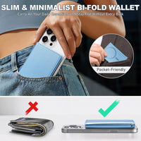TUCCH for Magsafe Wallet with 6 Card Holders, RFID Blocking [Clear ID Window] PU Leather Men Women Folio Magnetic Phone Wallet for iPhone 16/15/14/13/12/Plus/Pro/Pro Max Series, Black - 7DAY'S