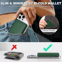 TUCCH for Magsafe Wallet with 6 Card Holders, RFID Blocking [Clear ID Window] PU Leather Men Women Folio Magnetic Phone Wallet for iPhone 16/15/14/13/12/Plus/Pro/Pro Max Series, Black - 7DAY'S