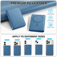 TUCCH for Magsafe Wallet with 6 Card Holders, RFID Blocking [Clear ID Window] PU Leather Men Women Folio Magnetic Phone Wallet for iPhone 16/15/14/13/12/Plus/Pro/Pro Max Series, Black - 7DAY'S