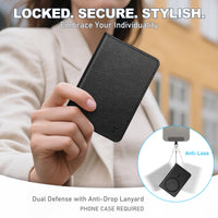 TUCCH for Magsafe Wallet with 6 Card Holders, RFID Blocking [Clear ID Window] PU Leather Men Women Folio Magnetic Phone Wallet for iPhone 16/15/14/13/12/Plus/Pro/Pro Max Series, Black - 7DAY'S