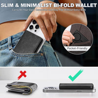 TUCCH for Magsafe Wallet with 6 Card Holders, RFID Blocking [Clear ID Window] PU Leather Men Women Folio Magnetic Phone Wallet for iPhone 16/15/14/13/12/Plus/Pro/Pro Max Series, Black - 7DAY'S