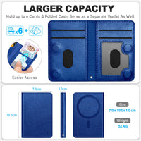 TUCCH for Magsafe Wallet with 6 Card Holders, RFID Blocking [Clear ID Window] PU Leather Men Women Folio Magnetic Phone Wallet for iPhone 16/15/14/13/12/Plus/Pro/Pro Max Series, Black - 7DAY'S