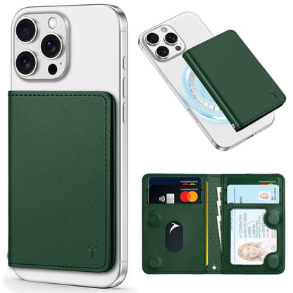 TUCCH for Magsafe Wallet with 6 Card Holders, RFID Blocking [Clear ID Window] PU Leather Men Women Folio Magnetic Phone Wallet for iPhone 16/15/14/13/12/Plus/Pro/Pro Max Series, Black - 7DAY'S