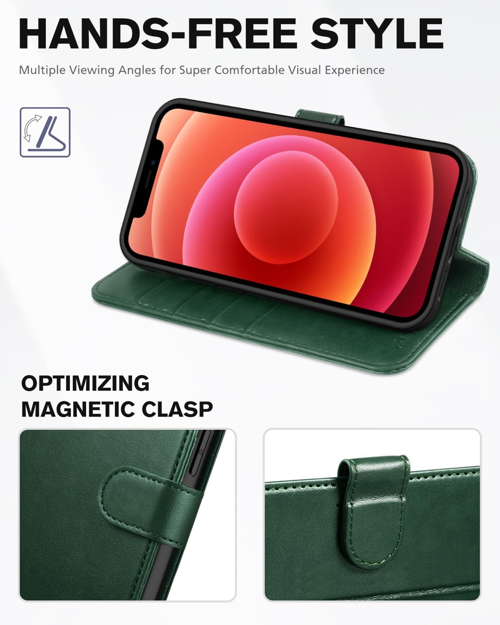 TUCCH Wallet Case Compatible with iPhone 12 Pro Max 5G 6.7", PU Leather Card Slot Kickstand [Protective TPU Interior Case], RFID Blocking Magnetic Flip Cover for iPhone 12 Pro Max 6.7", Black - 7DAY'S