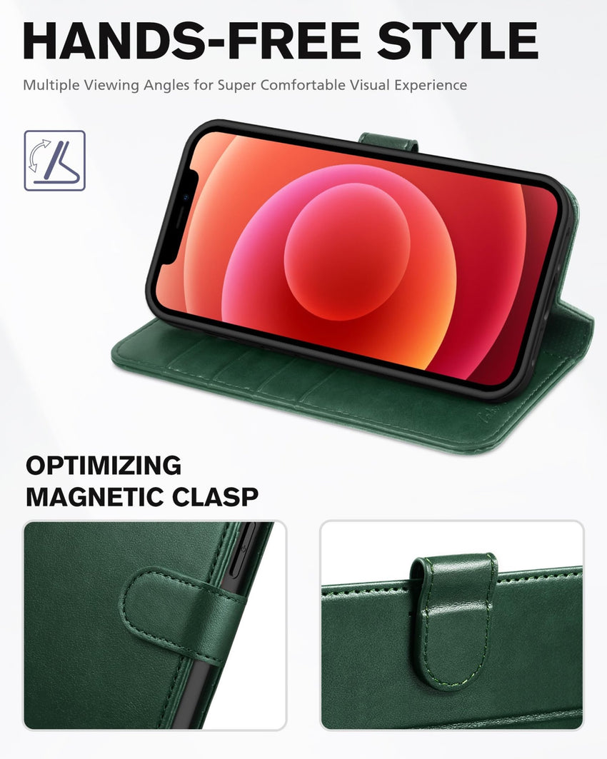 TUCCH Wallet Case Compatible with iPhone 12 Pro Max 5G 6.7", PU Leather Card Slot Kickstand [Protective TPU Interior Case], RFID Blocking Magnetic Flip Cover for iPhone 12 Pro Max 6.7", Black - 7DAY'S