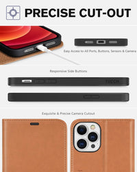 TUCCH Wallet Case Compatible with iPhone 12 Pro Max 5G 6.7", PU Leather Card Slot Kickstand [Protective TPU Interior Case], RFID Blocking Magnetic Flip Cover for iPhone 12 Pro Max 6.7", Black - 7DAY'S