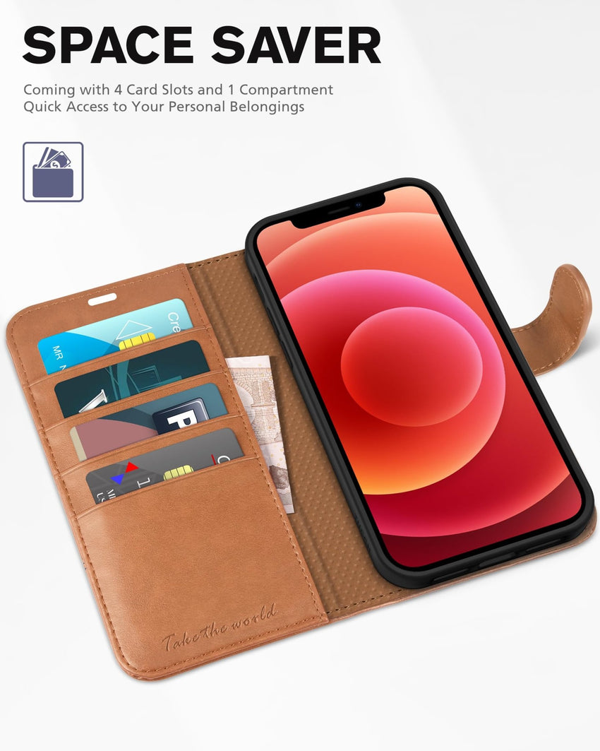 TUCCH Wallet Case Compatible with iPhone 12 Pro Max 5G 6.7", PU Leather Card Slot Kickstand [Protective TPU Interior Case], RFID Blocking Magnetic Flip Cover for iPhone 12 Pro Max 6.7", Black - 7DAY'S