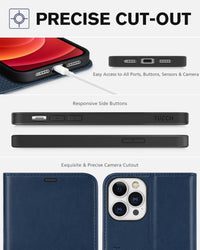 TUCCH Wallet Case Compatible with iPhone 12 Pro Max 5G 6.7", PU Leather Card Slot Kickstand [Protective TPU Interior Case], RFID Blocking Magnetic Flip Cover for iPhone 12 Pro Max 6.7", Black - 7DAY'S