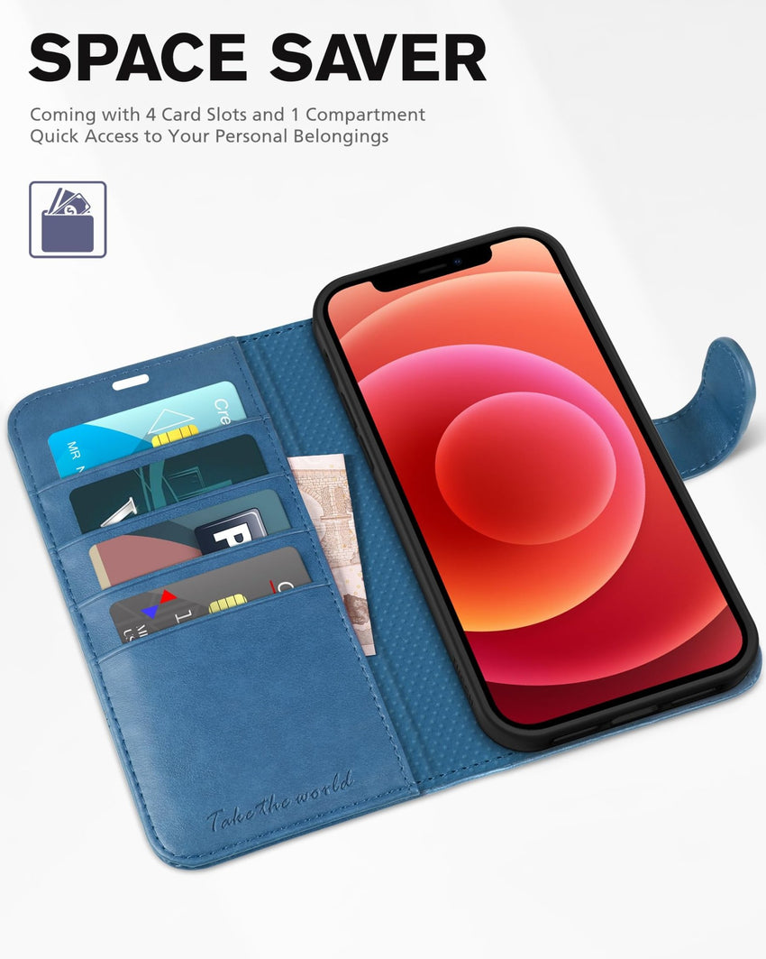 TUCCH Wallet Case Compatible with iPhone 12 Pro Max 5G 6.7", PU Leather Card Slot Kickstand [Protective TPU Interior Case], RFID Blocking Magnetic Flip Cover for iPhone 12 Pro Max 6.7", Black - 7DAY'S
