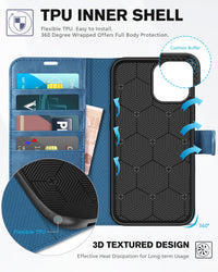 TUCCH Wallet Case Compatible with iPhone 12 Pro Max 5G 6.7", PU Leather Card Slot Kickstand [Protective TPU Interior Case], RFID Blocking Magnetic Flip Cover for iPhone 12 Pro Max 6.7", Black - 7DAY'S