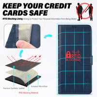 TUCCH Wallet Case for Galaxy S24 FE, with [TPU Shockproof Interior Case] Stand RFID Blocking Card Holder, Magnetic PU Leather Protective Flip Cover Compatible with Galaxy S24 FE, Dark Blue - 7DAY'S