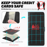 TUCCH Wallet Case for Galaxy S24 FE, with [TPU Shockproof Interior Case] Stand RFID Blocking Card Holder, Magnetic PU Leather Protective Flip Cover Compatible with Galaxy S24 FE, Dark Blue - 7DAY'S