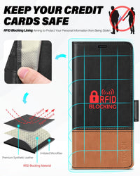TUCCH Wallet Case for Galaxy S24 Ultra 5G, Magnetic PU Leather Stand [RFID Blocking] Card Slot Folio Cover with TPU Shockproof Inner Shell Compatible with Galaxy S24 Ultra 6.8 - Inch 2024, Black & Brown - 7DAY'S