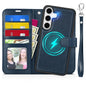 TUCCH Wallet Case for Galaxy S25 Ultra, Removable RFID Blocking [4 Card Slots] Wrist Strap Wireless Charging Kickstand PU Leather Magnetic Detachable Protective Cover for Galaxy S25 Ultra 6.9", Black - 7DAY'S