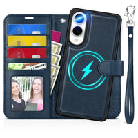 TUCCH Wallet Case for Galaxy S25 Ultra, Removable RFID Blocking [4 Card Slots] Wrist Strap Wireless Charging Kickstand PU Leather Magnetic Detachable Protective Cover for Galaxy S25 Ultra 6.9", Black - 7DAY'S