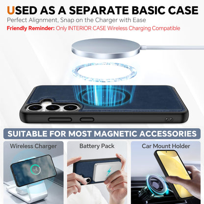 TUCCH Wallet Case for Galaxy S25 Ultra, Removable RFID Blocking [4 Card Slots] Wrist Strap Wireless Charging Kickstand PU Leather Magnetic Detachable Protective Cover for Galaxy S25 Ultra 6.9", Black - 7DAY'S