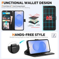 TUCCH Wallet Case for Galaxy S25 Ultra, Removable RFID Blocking [4 Card Slots] Wrist Strap Wireless Charging Kickstand PU Leather Magnetic Detachable Protective Cover for Galaxy S25 Ultra 6.9", Black - 7DAY'S