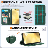 TUCCH Wallet Case for Galaxy S25 Ultra, Removable RFID Blocking [4 Card Slots] Wrist Strap Wireless Charging Kickstand PU Leather Magnetic Detachable Protective Cover for Galaxy S25 Ultra 6.9", Black - 7DAY'S