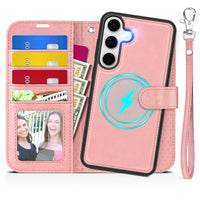 TUCCH Wallet Case for Galaxy S25 Ultra, Removable RFID Blocking [4 Card Slots] Wrist Strap Wireless Charging Kickstand PU Leather Magnetic Detachable Protective Cover for Galaxy S25 Ultra 6.9", Black - 7DAY'S