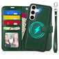 TUCCH Wallet Case for Galaxy S25 Ultra, Removable RFID Blocking [4 Card Slots] Wrist Strap Wireless Charging Kickstand PU Leather Magnetic Detachable Protective Cover for Galaxy S25 Ultra 6.9", Black - 7DAY'S
