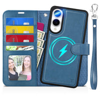 TUCCH Wallet Case for Galaxy S25 Ultra, Removable RFID Blocking [4 Card Slots] Wrist Strap Wireless Charging Kickstand PU Leather Magnetic Detachable Protective Cover for Galaxy S25 Ultra 6.9", Black - 7DAY'S