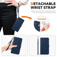TUCCH Wallet Case for Galaxy S25 Ultra, Removable RFID Blocking [4 Card Slots] Wrist Strap Wireless Charging Kickstand PU Leather Magnetic Detachable Protective Cover for Galaxy S25 Ultra 6.9", Black - 7DAY'S