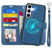 TUCCH Wallet Case for Galaxy S25 Ultra, Removable RFID Blocking [4 Card Slots] Wrist Strap Wireless Charging Kickstand PU Leather Magnetic Detachable Protective Cover for Galaxy S25 Ultra 6.9", Black - 7DAY'S