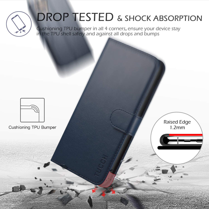 TUCCH Wallet Case for iPhone 11 Pro, Magnetic Auto Wake Sleep RFID Blocking Card Slots [TPU Shockproof Interior Case], PU Leather Stand Flip Cover Compatible with iPhone 11 Pro 5.8 inch, Black - 7DAY'S
