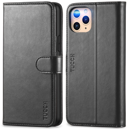 TUCCH Wallet Case for iPhone 11 Pro, Magnetic Auto Wake Sleep RFID Blocking Card Slots [TPU Shockproof Interior Case], PU Leather Stand Flip Cover Compatible with iPhone 11 Pro 5.8 inch, Black - 7DAY'S
