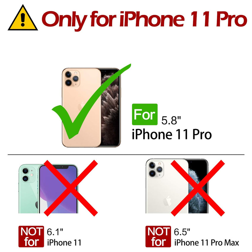 TUCCH Wallet Case for iPhone 11 Pro, Magnetic Auto Wake Sleep RFID Blocking Card Slots [TPU Shockproof Interior Case], PU Leather Stand Flip Cover Compatible with iPhone 11 Pro 5.8 inch, Black - 7DAY'S