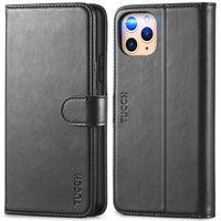 TUCCH Wallet Case for iPhone 11 Pro Max, Magnetic Auto Wake Sleep RFID Blocking Card Slot [Shockproof TPU Shell], PU Leather Stand Flip Cover Compatible with iPhone 11 Pro Max 6.5 inch 2019, Black - 7DAY'S
